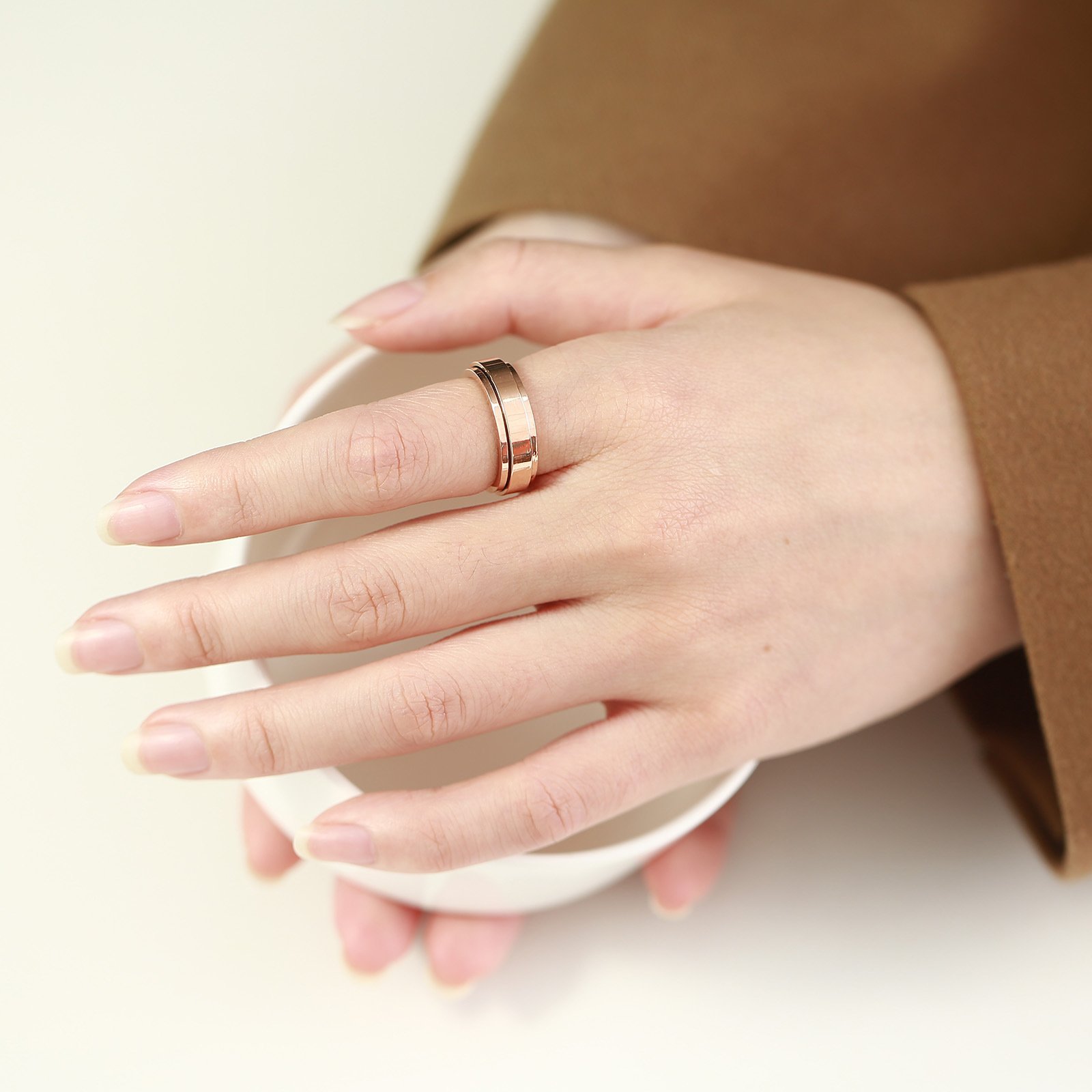Spinner Sun –Stainless Steel Ring Rose Gold — image 4