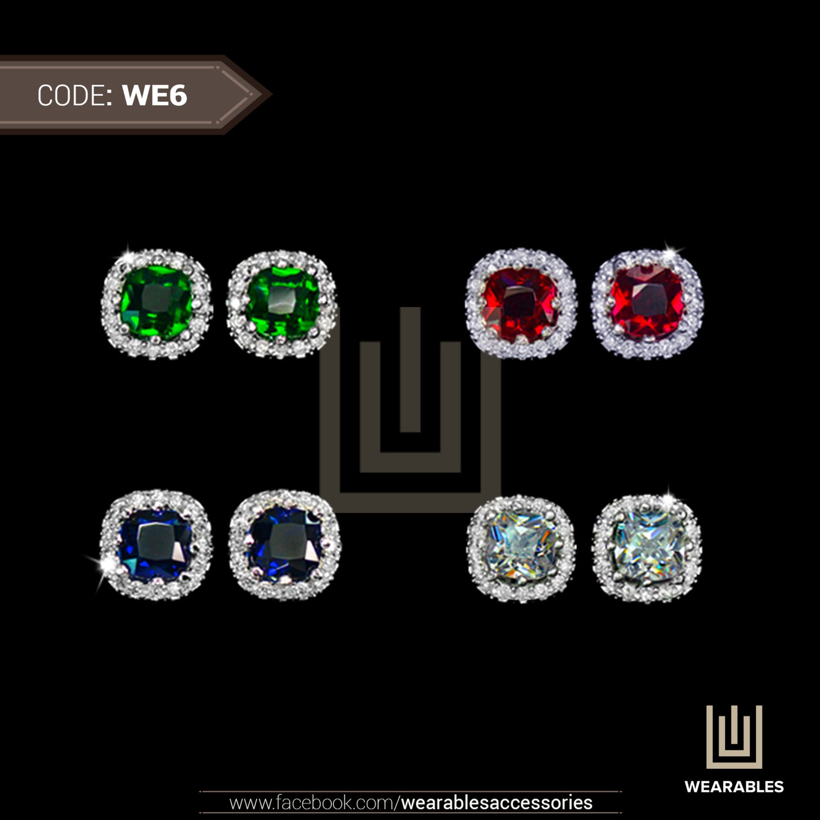 Square Out - White Pendant and Earring Set for women (WS57) — image 16