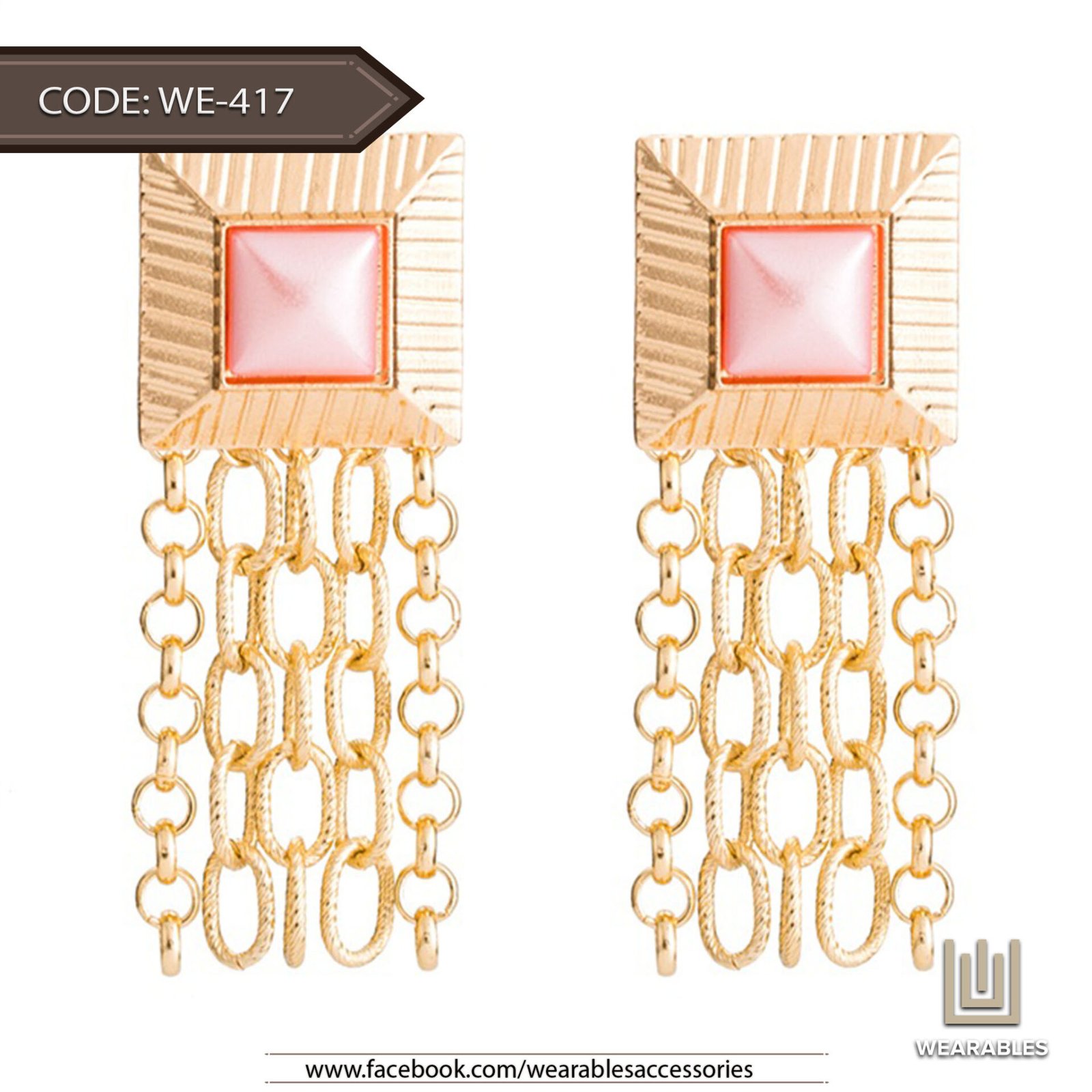 Stoned Square - Women Earrings — image 4