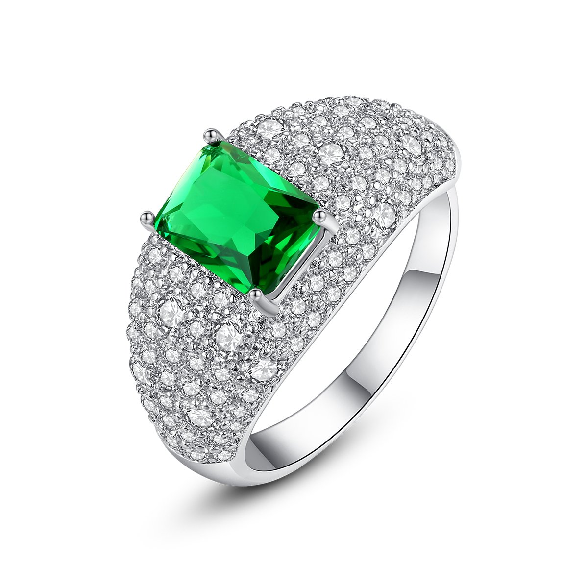 Surrounded Emerald Black Luxury Ring for Women — image 4