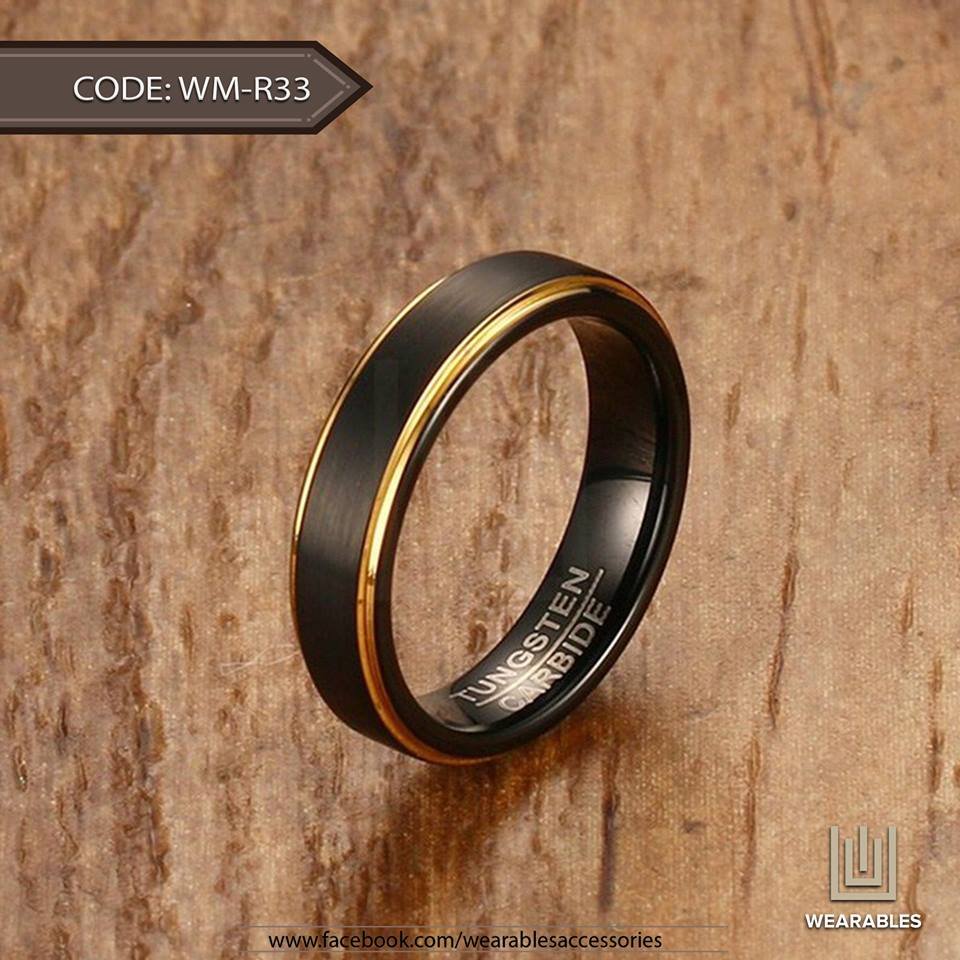 Thick Black Double Edge Tungsten Ring — image 3