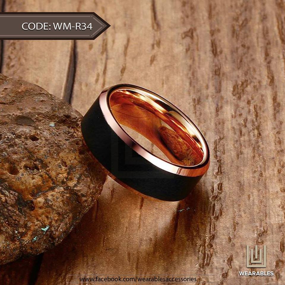 Thick Black Rose Edge - Tungsten Ring — image 3