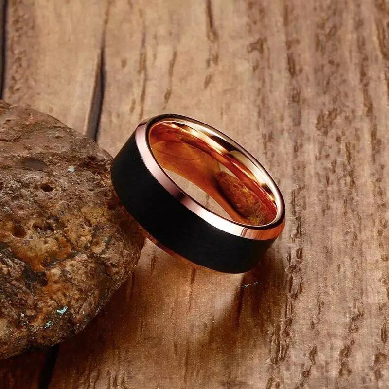 Thick Black Rose Edge - Tungsten Ring — image 5