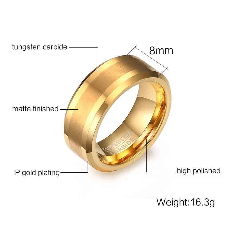 Thick Golden Highway - Tungsten Ring — image 3