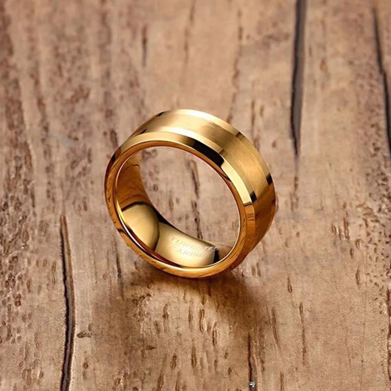 Thick Golden Highway - Tungsten Ring — image 4