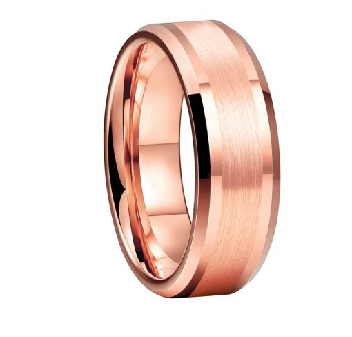 Thick Rose Gold Highway - Tungsten Ring