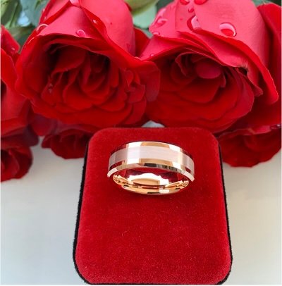 Thick Rose Gold Highway - Tungsten Ring — image 3