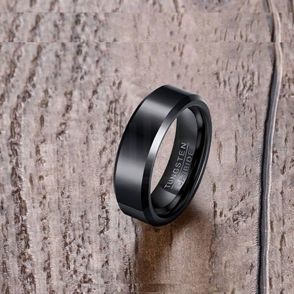 Thin Black lane - Tungsten Ring