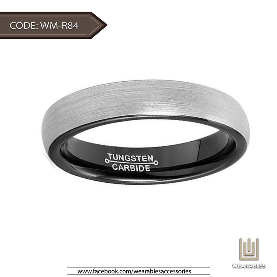 Thin Gray Tungsten Ring