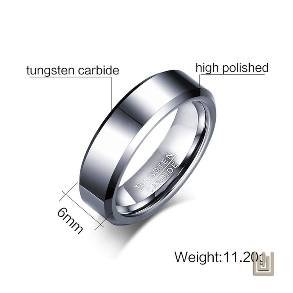 Thin Silver lane - Tungsten Ring