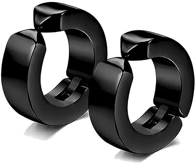 Timeless Hoop Studs for Men - Black