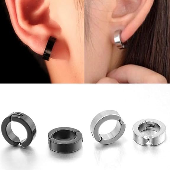Timeless Hoop Studs for Men - Silver — image 3