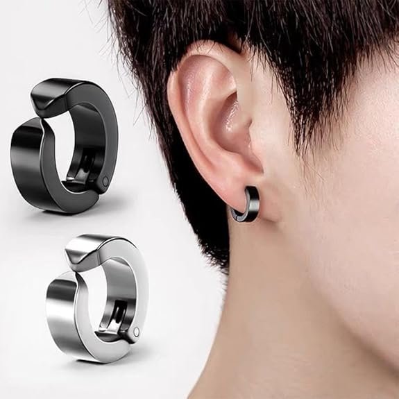 Timeless Hoop Studs for Men - Silver — image 4