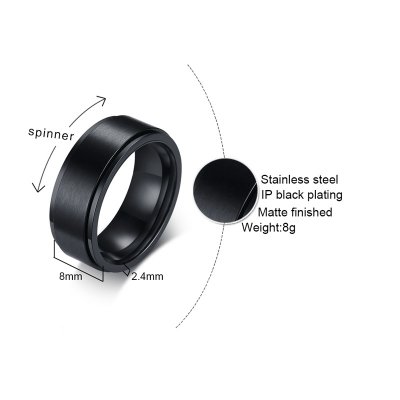 Top Spin – Stainless Steel Spinner Ring