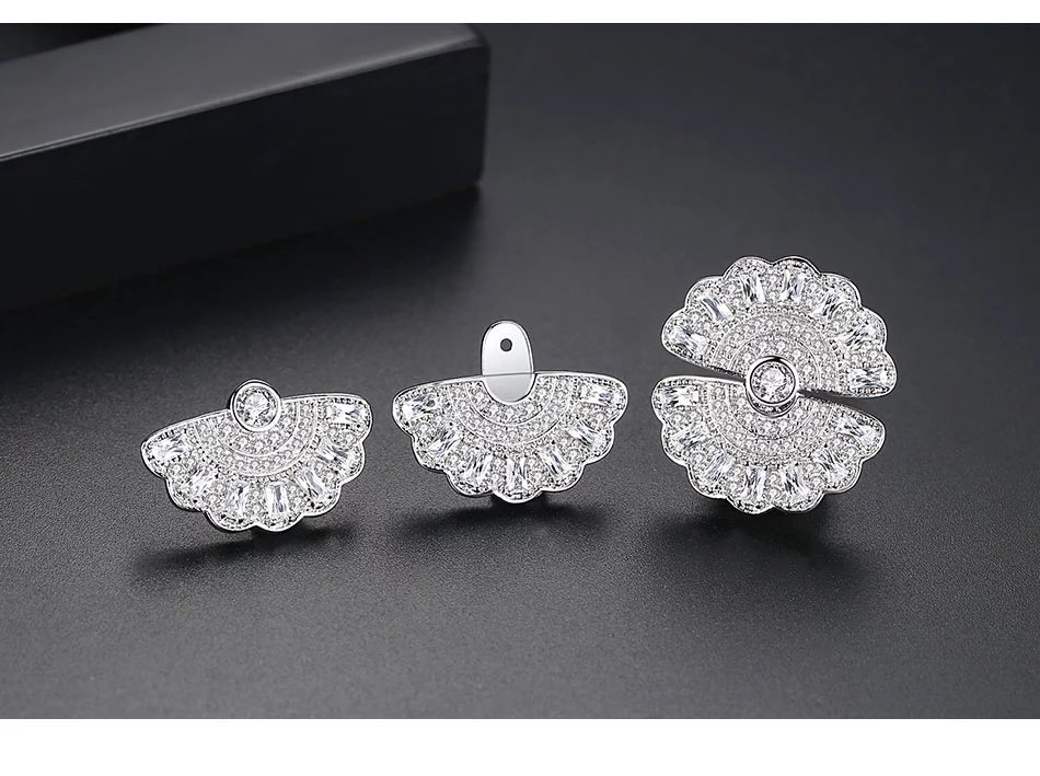 Twin Fan Gray- Women Earrings — image 4