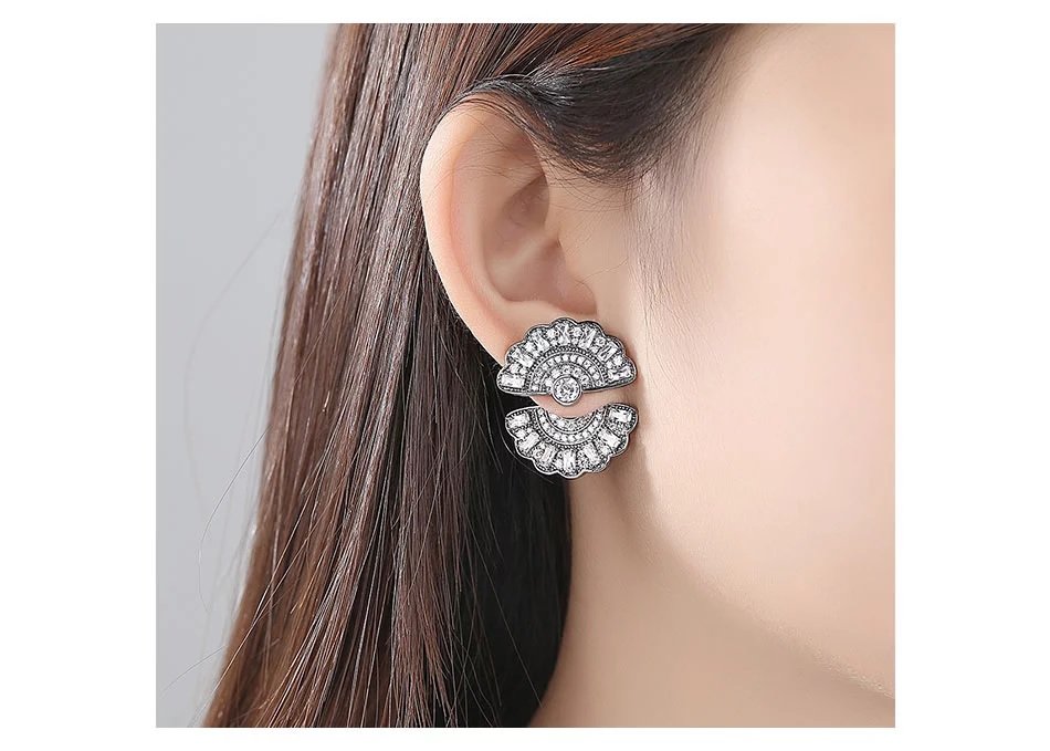 Twin Fan Gray- Women Earrings — image 5
