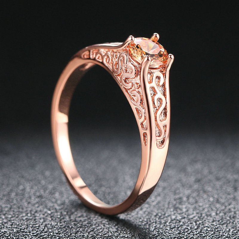 Twirl Sketch - Rose Gold Women Ring