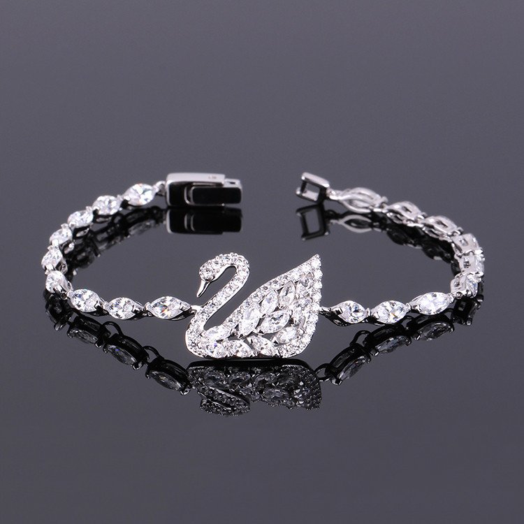 WB226 - Swan Women Bracelet in Rhodium — image 5