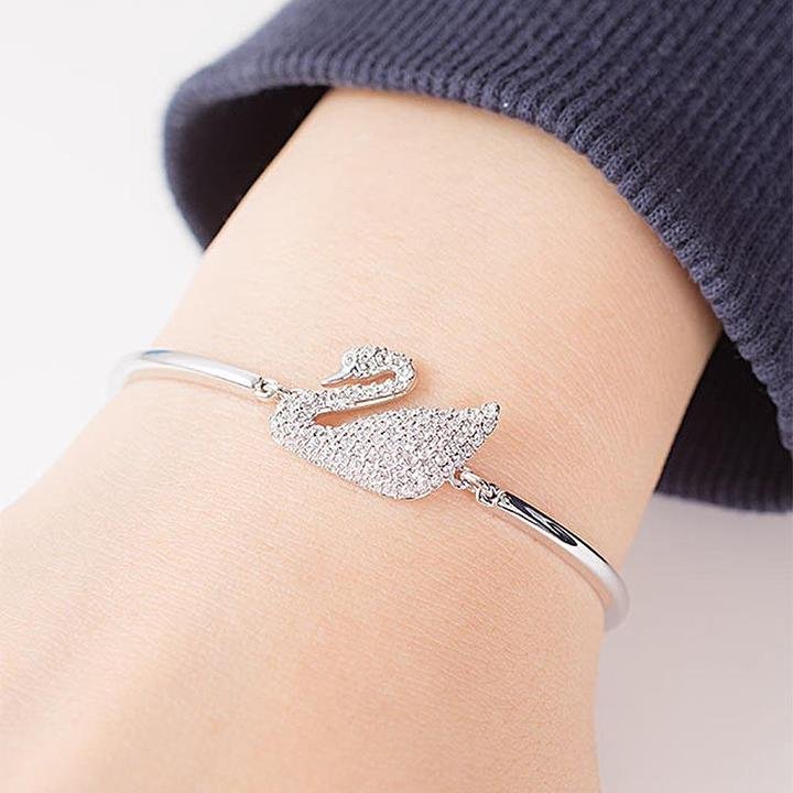 WB228 - Swan Women Bracelet in Rhodium — image 5