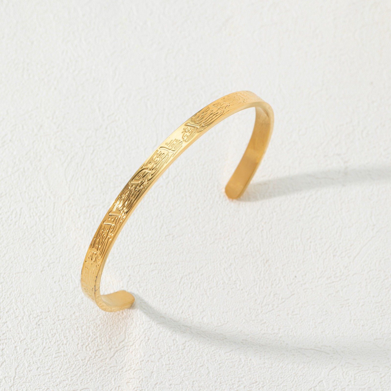 WB340 - Gold Bracelet Cuff Bangle Men Women