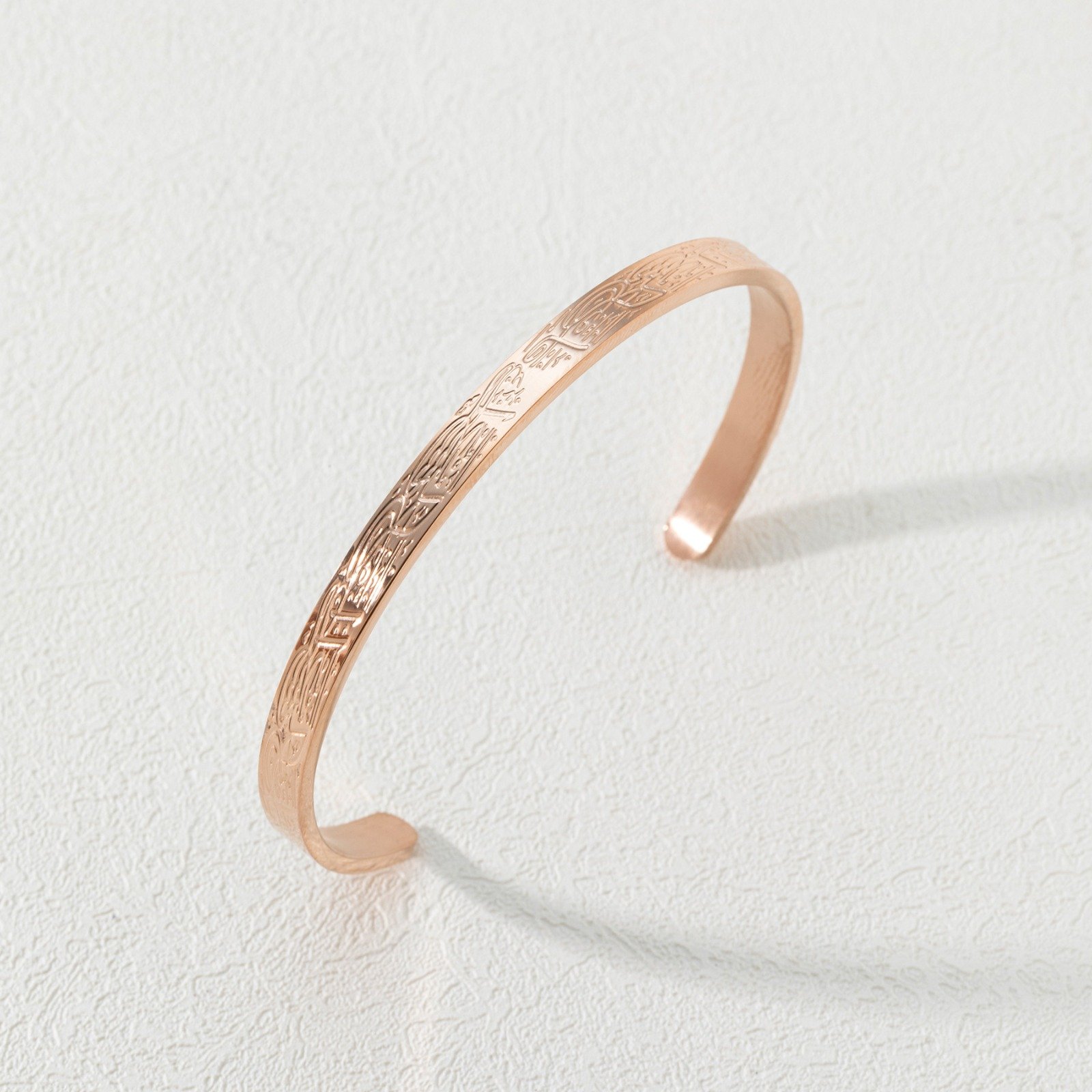 WB340 - Rose Gold Bracelet Cuff Bangle Men Women
