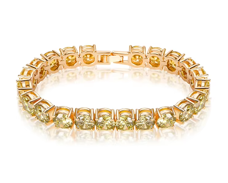 Gold-Toned Bracelet with Yellow Gemstones WB51