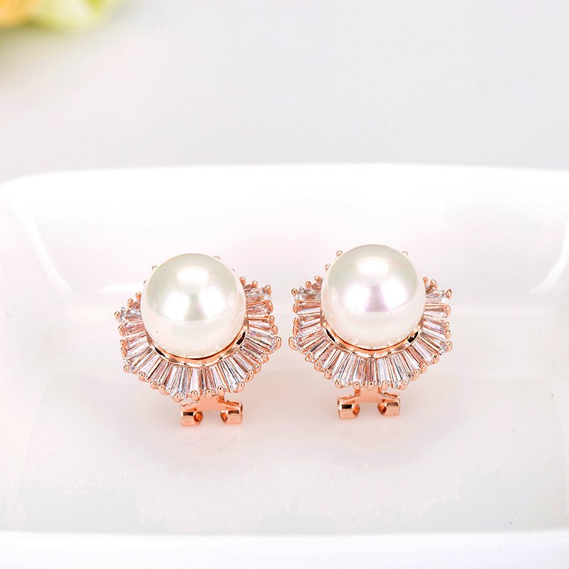 WE177 - Rose Gold - Pearl Earrings for Women