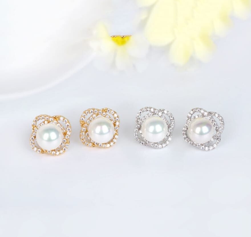 WE288- White Gold Earrings for Women — image 3