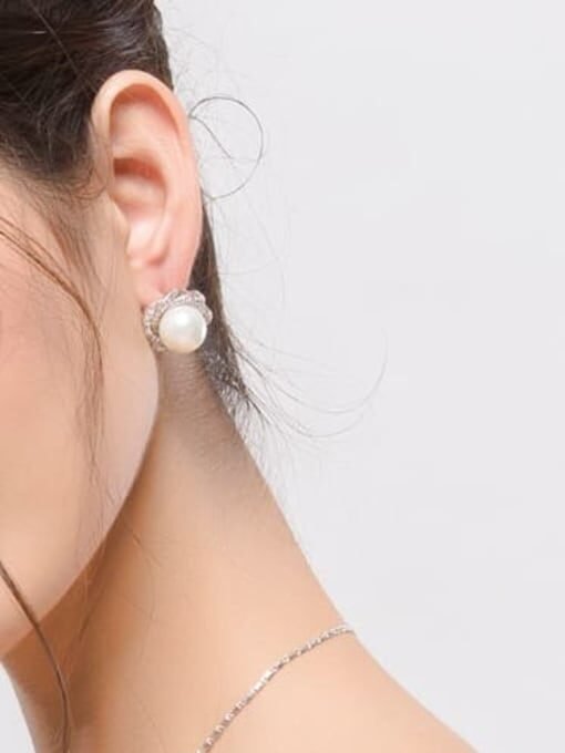 WE288- White Gold Earrings for Women — image 6