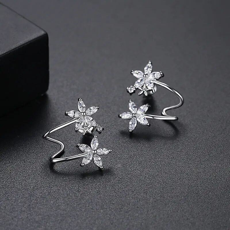 WE718- White Gold Earrings for Women
