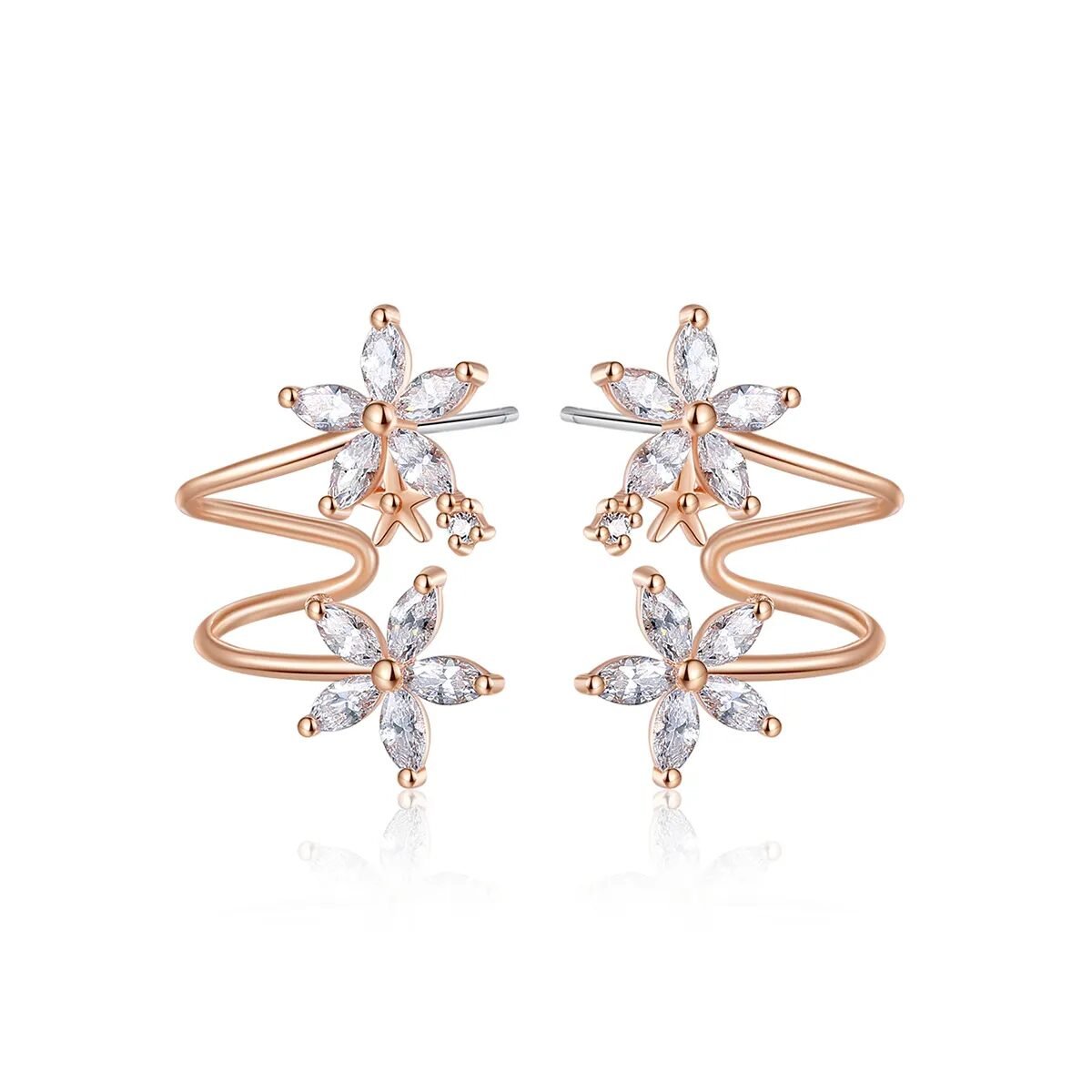 WE718- White Gold Earrings for Women