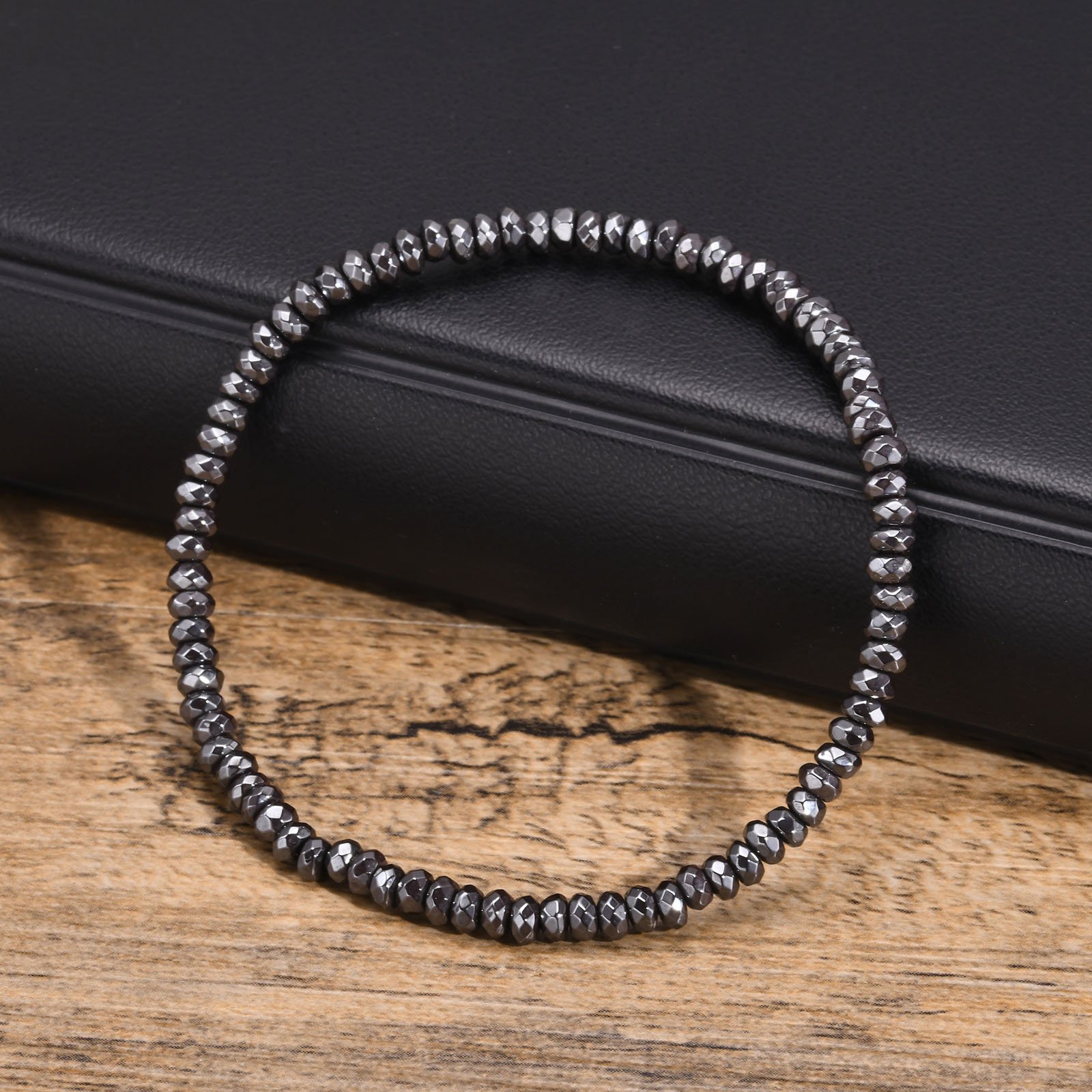 WM-B385 - Hematite Stone Designer Jewellery Bracelet — image 5