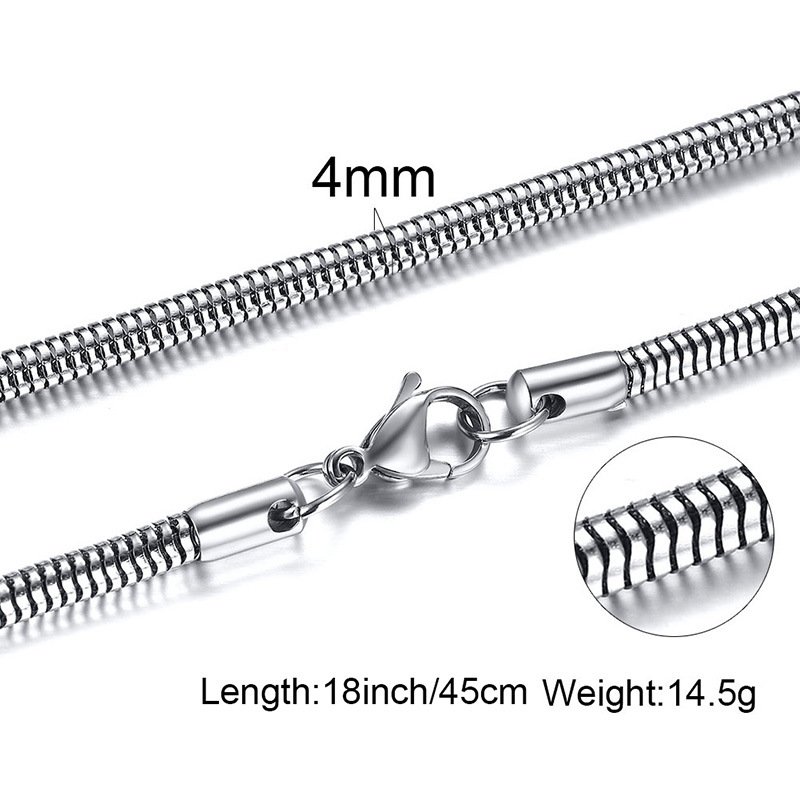 WM-C10 - Men's Silver Necklace Snake Chain — image 5