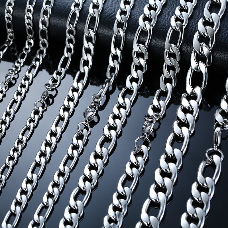 WM-C11 - 7.5mm Figaro Chain Men Silver Necklace — image 4