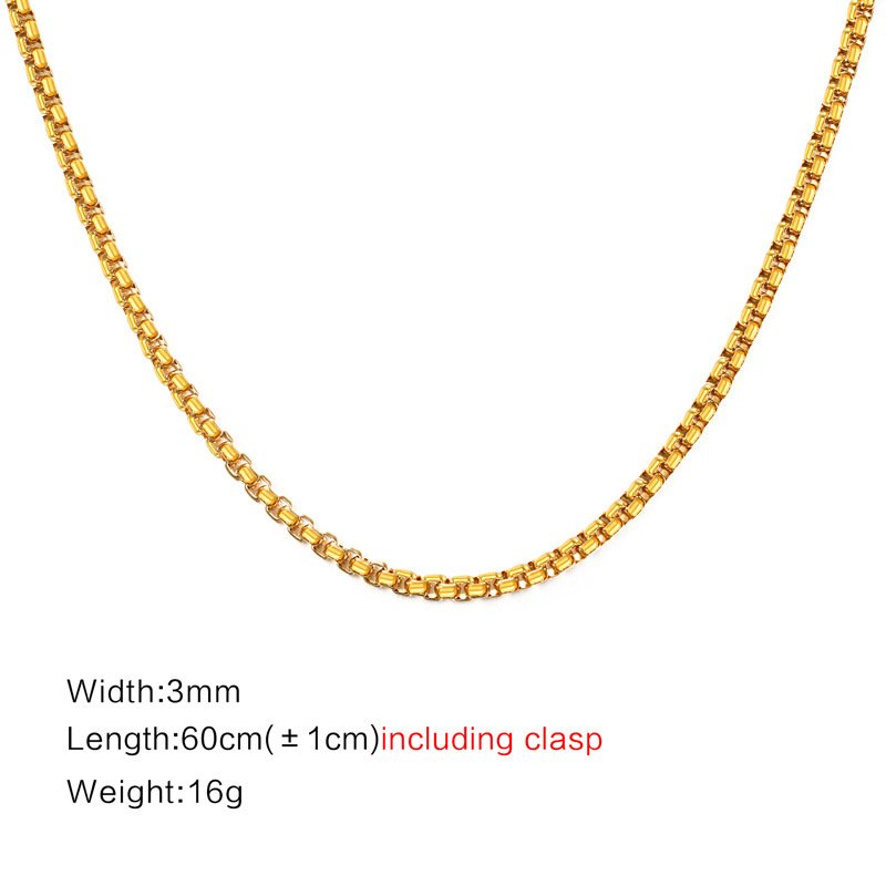 WM-C38 - Men Gold Peral Necklace Chain