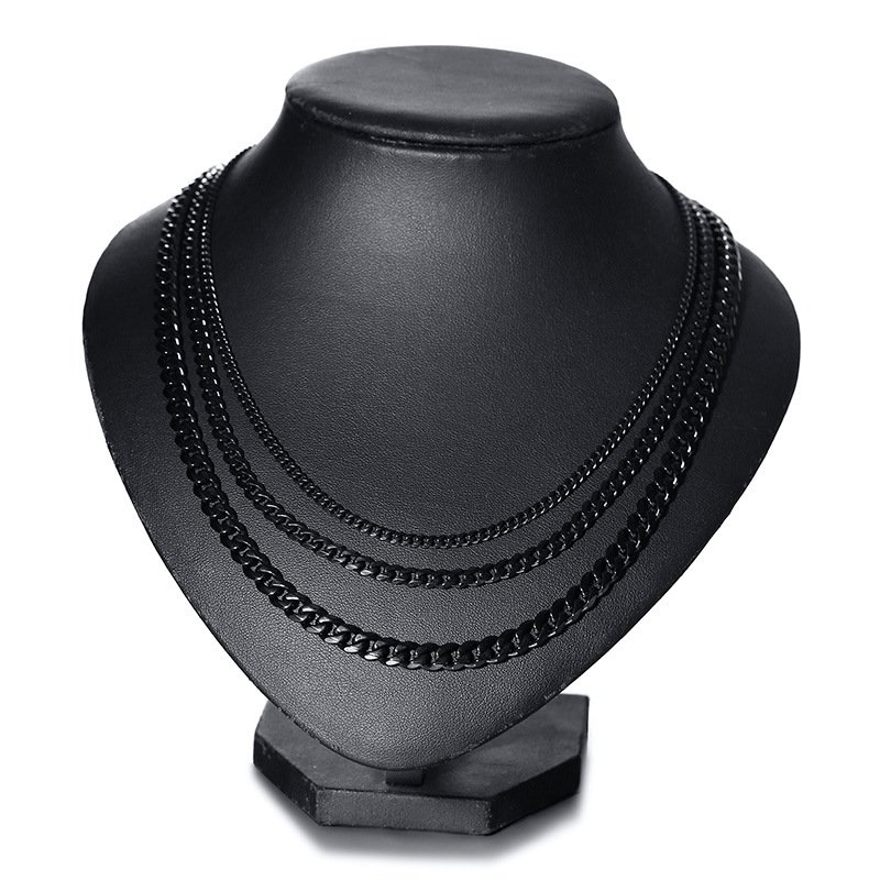 WM-C25- Men Black Necklace Chain