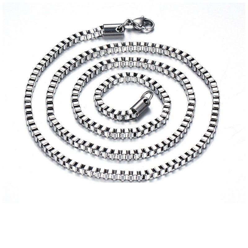 WM-C34- Men-Women Silver Necklace Chain