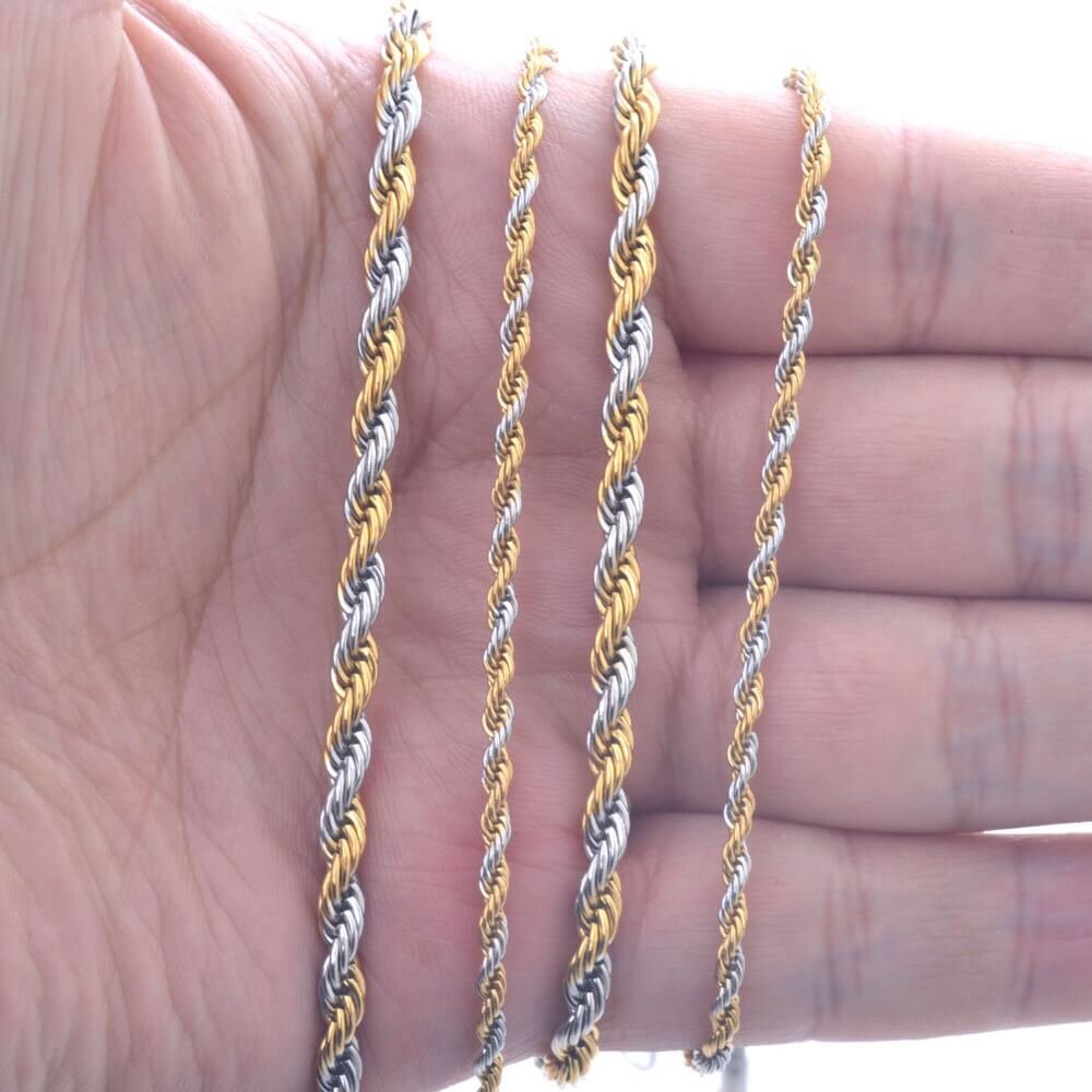 WM-C35 - 2 Tone Men Necklace Chain — image 4