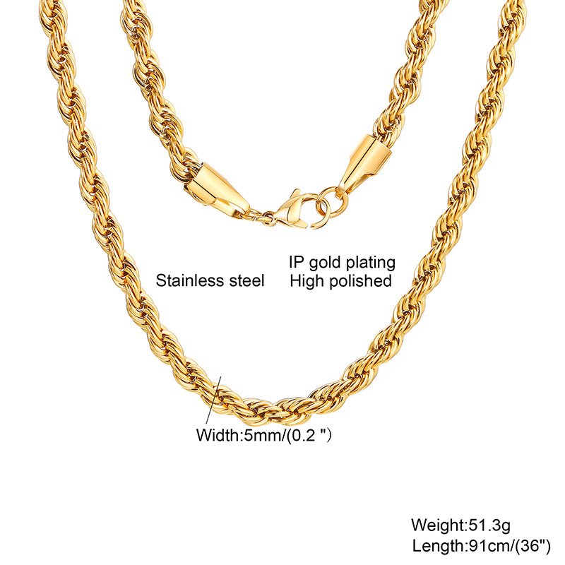 WM-C35- Men Gold Necklace Chain
