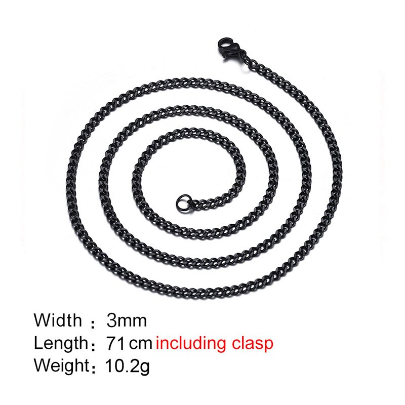 WM-C36- Men Black Necklace Chain — image 3