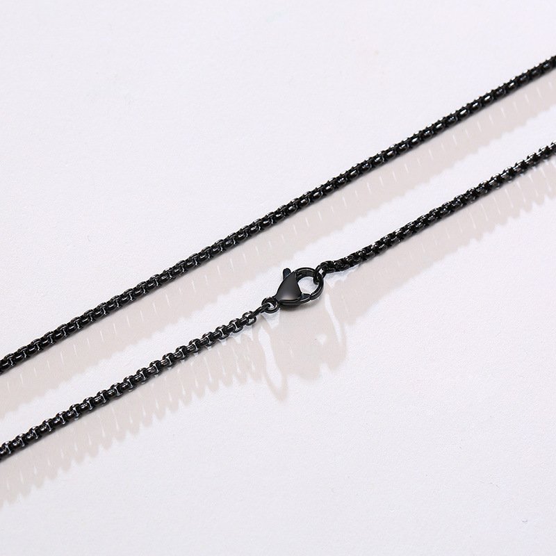WM-C38 - Men Black Peral Necklace Chain — image 3