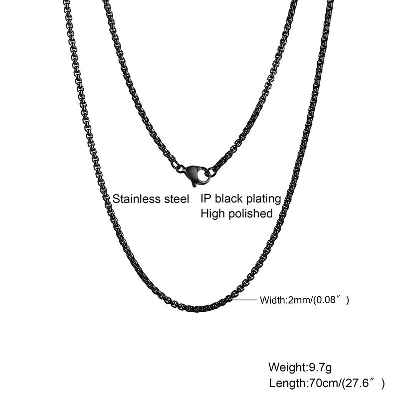 WM-C38 - Men Black Peral Necklace Chain — image 5