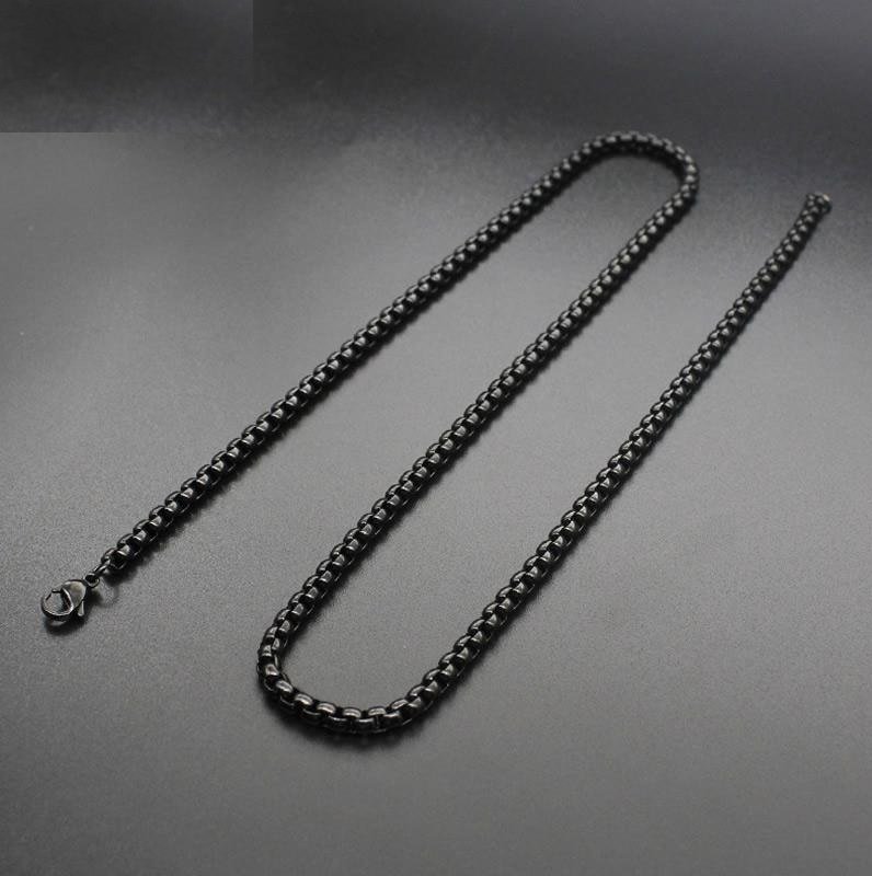 WM-C38 - Men Black Peral Necklace Chain — image 6