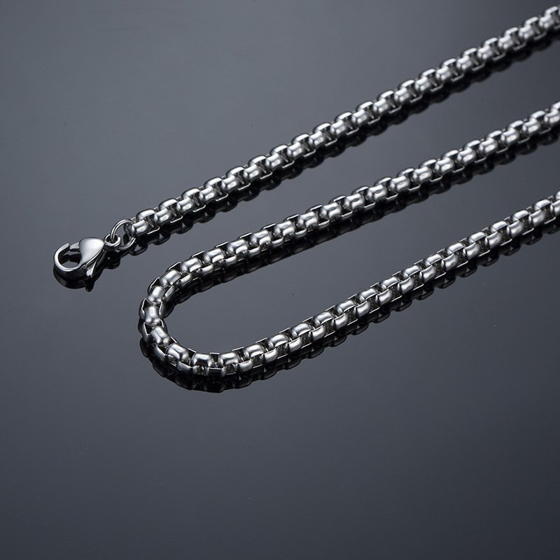WM-C38 - Men Silver Peral Box Chain