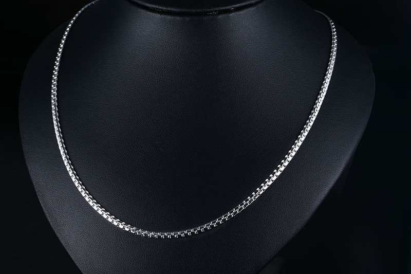 WM-C38 - Men Silver Peral Box Chain — image 6