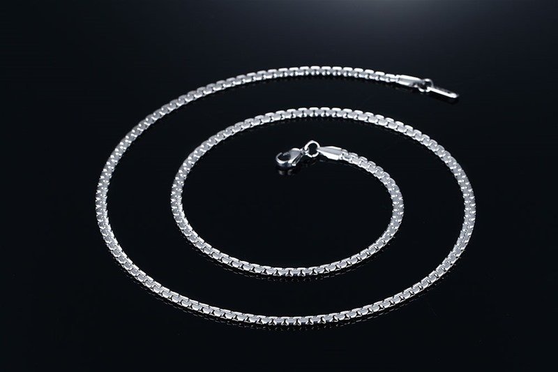 WM-C38 - Men Silver Peral Box Chain — image 7