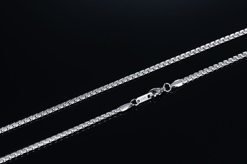 WM-C38 - Men Silver Peral Box Chain — image 8