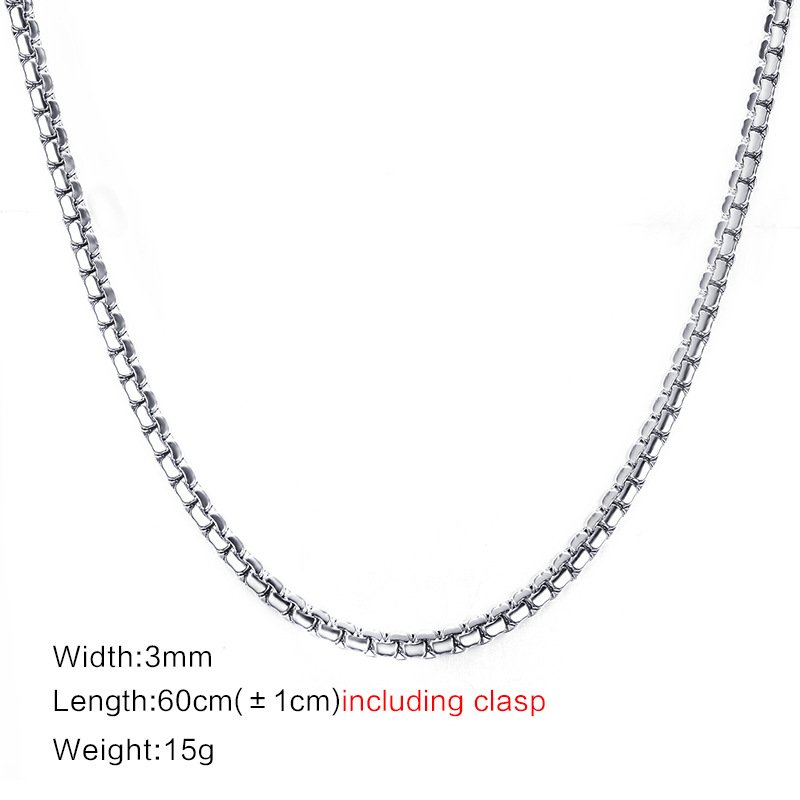 WM-C38 - Men Silver Peral Box Chain — image 9