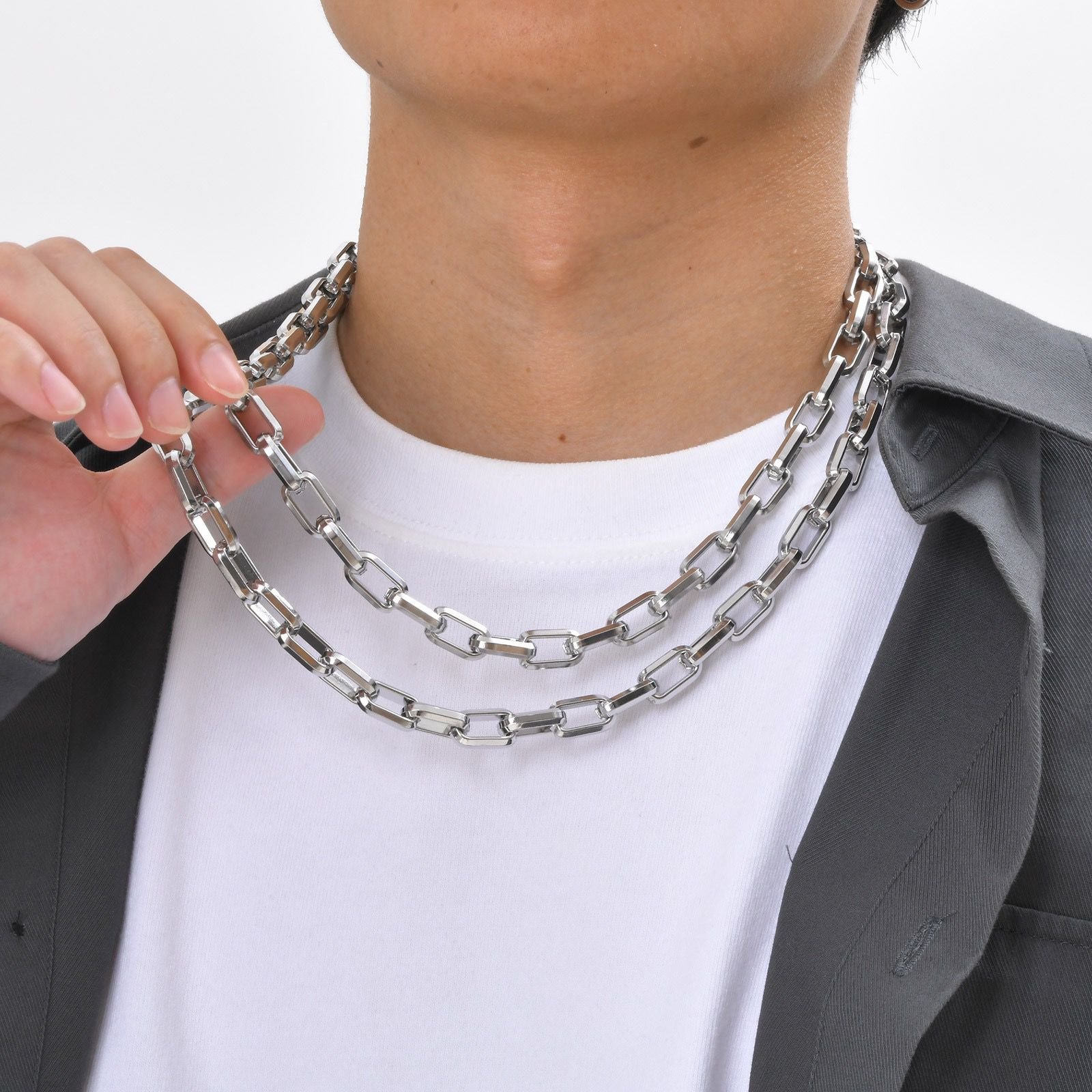 WM-C39 - Men-Women Silver Necklace Chain — image 3