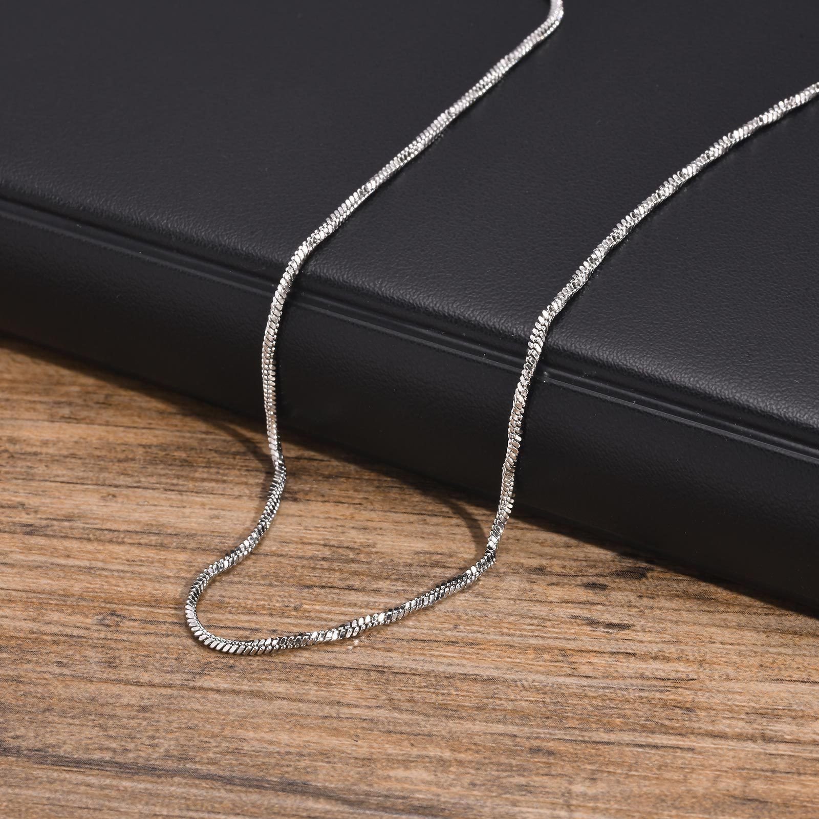 WM-C40 - Men-Women Silver Necklace Chain — image 5